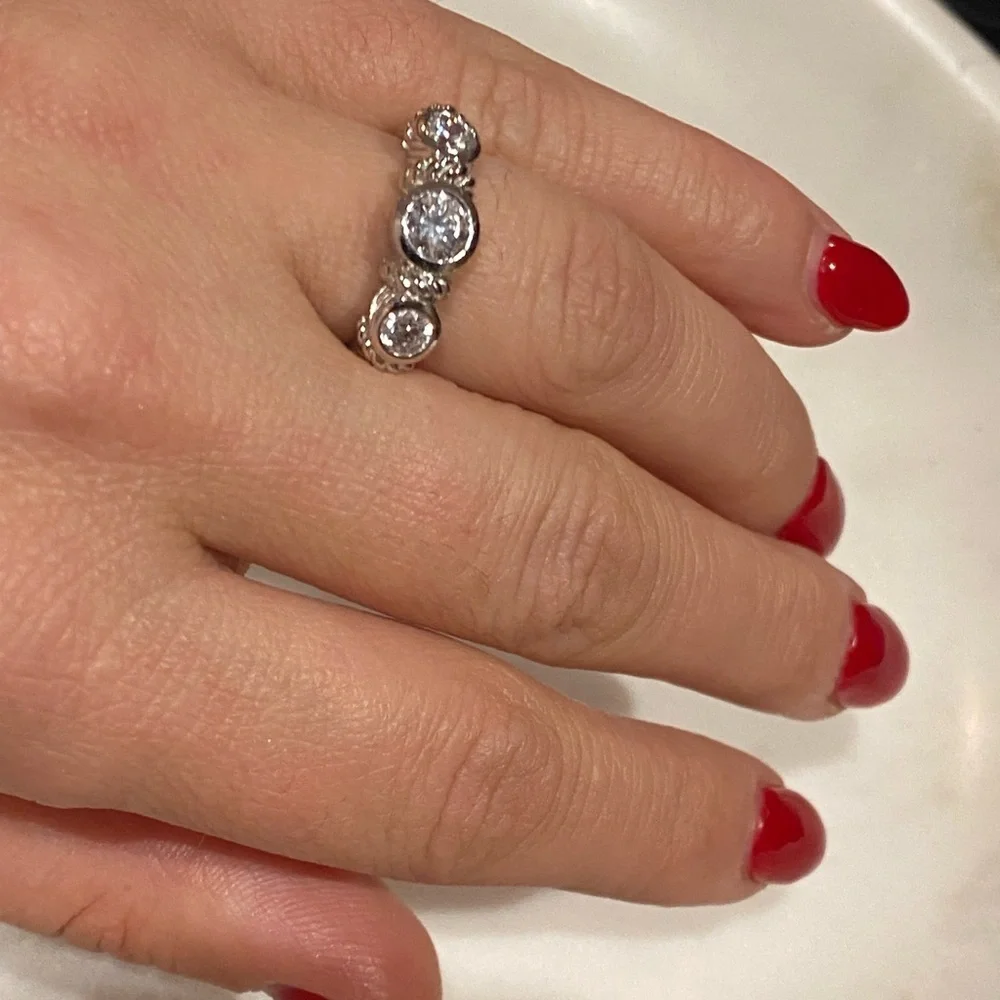 Judith Ripka Sterling silver CZ ring